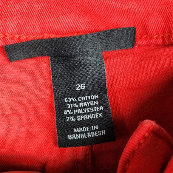 Lane Bryant Capri Pants Women Size 26 Red Stretch Denim Cropped 576425 - Picture 8 of 8